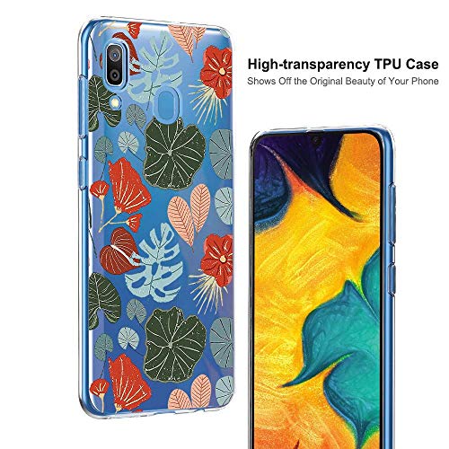 Suhctup Compatible con OPPO Reno Z Funda Flor de TPU Transparente Diseño de Flores Patrón Cárcasa Ultra Fina Suave con Dibujos Claro Silicona Antigolpes Proteccion Caso（A5）