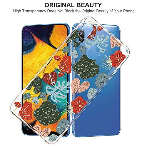 Suhctup Compatible con OPPO Reno Z Funda Flor de TPU Transparente Diseño de Flores Patrón Cárcasa Ultra Fina Suave con Dibujos Claro Silicona Antigolpes Proteccion Caso（A5）