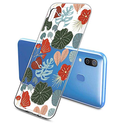 Suhctup Compatible con OPPO Reno Z Funda Flor de TPU Transparente Diseño de Flores Patrón Cárcasa Ultra Fina Suave con Dibujos Claro Silicona Antigolpes Proteccion Caso（A5）