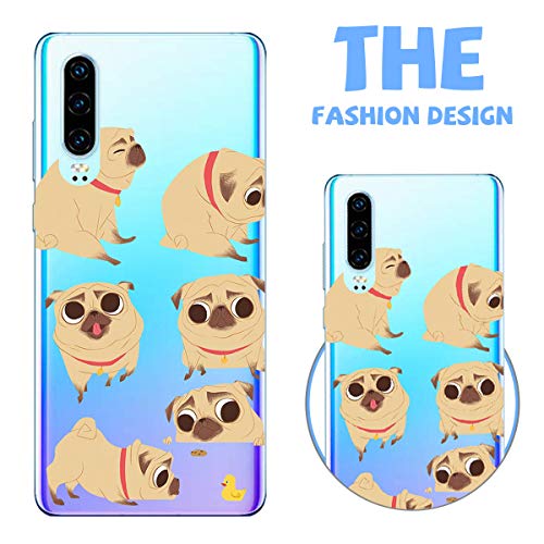 Suhctup Funda Compatible con Huawei P10 Plus,Transparente Carcasa con Dibujos Animados TPU Silicona Protectora de Golpes Anti Choques Slim Case Cover Bumper para Huawei P10 Plus(1)