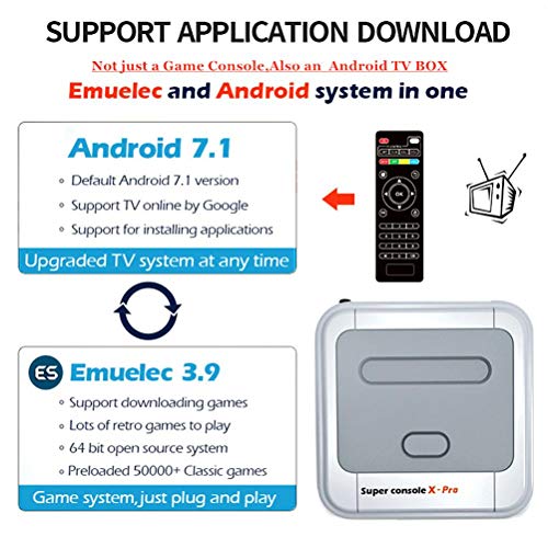 Super Consola X Pro, WiFi 4K Salida HDMI Inalámbrico Retro Mini Televisión Vídeo Jugador Incorporado 50+ Emuladores 40000+ Juegos