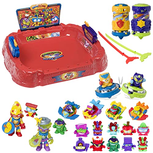 SuperThings Kazoom Kids - Battle Arena y Pack Sorpresa 16 Sets | Contiene Battle Spinners Arena, 10 Sobres One Pack, 4 Kazoom Sliders y 2 Kazoom Kids | Juguetes y Regalos para Niños Cumpleaños