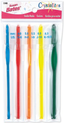 Susan Bates Crystalites Acrylic Crochet Hook Set-Sizes G,H,I,J,K