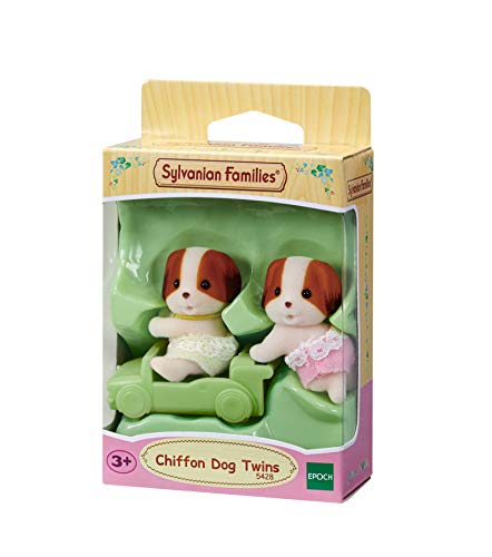 SYLVANIAN FAMILIES- Paño Dog Twins Gemelos Perro Chifón, Color Colorido. (EPOCH 5428)