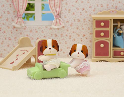 SYLVANIAN FAMILIES- Paño Dog Twins Gemelos Perro Chifón, Color Colorido. (EPOCH 5428)