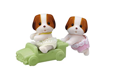 SYLVANIAN FAMILIES- Paño Dog Twins Gemelos Perro Chifón, Color Colorido. (EPOCH 5428)