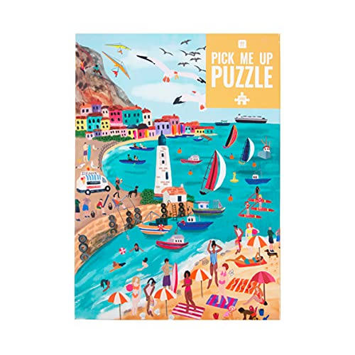 Talking Tables Puzzle de 1000 Piezas de navegación con póster a Juego | Diseño Colorido Junto al mar, para cumpleaños, Regalo para Adultos (PUZZ-PMU-Harbour)