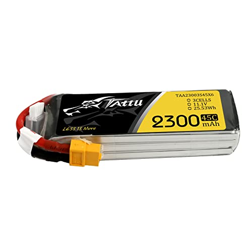 Tattu Batería LiPo 2300mAh 11.1V 45C 3S para Multicopteros FPV Racing Helicópteros Barcos y Modelos RC Diversos