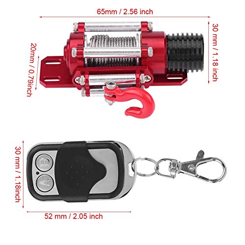 Tbest Winch RC Car, 1/10 Escala RC Metal Steel Wired Toy Winch simulado automático con Control Remoto