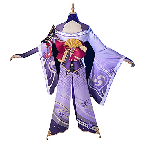 Tewerfitisme Genshine Impact Cosplay, Genshin Raiden Shogun Baal Cosplay Set Anime Roll Juego Cosplay Disfraz Cosplay Halloween Fiesta de disfraces para niños y adultos