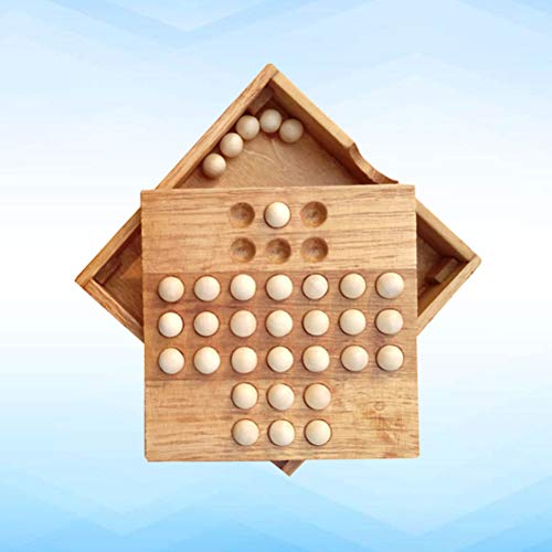 Toyvian Solitario de Madera, Juego de Mesa de ajedrez, ajedrez Individual, clásico, Inteligencia, Juguete