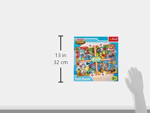 Trefl 34352 Transformers Academy - Juego de 4 rompecabezas para niños (12, 15, 20, 24 piezas)