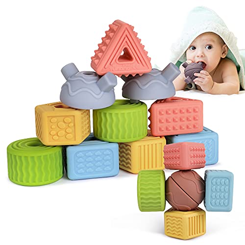 Tumama Baby Blocks Juguetes Cuerda Cordón Cuentas Suave Apilamiento de construcción Teethers sensoriales Juego de lanzar para niños Clasificación de enhebrado Regalo Prime Boys Girls