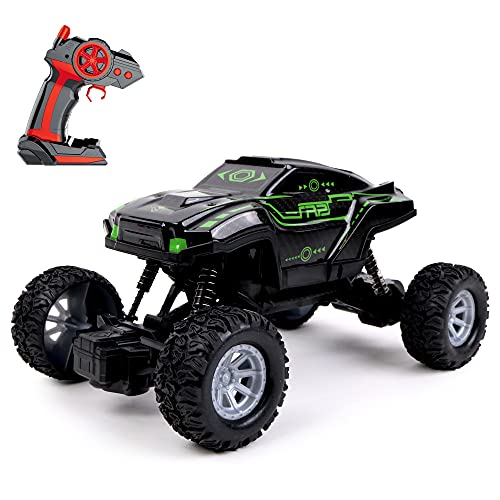 Turbo Challenge 092237 Rock Crawler XL - Juego de 4 x 4 teledirigido con Carcasa Luminosa y Sonido, Color Negro