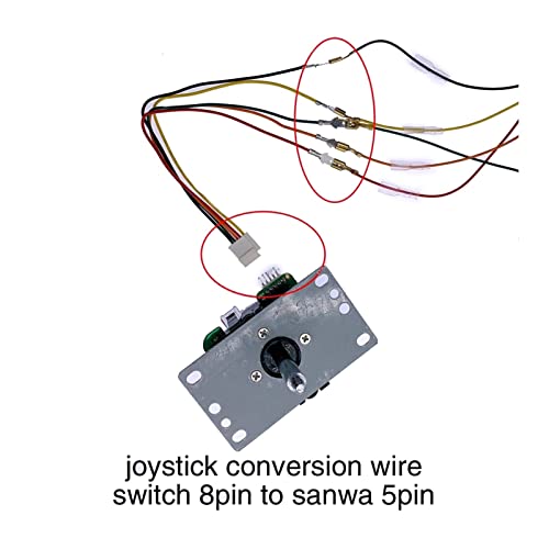 TX GIRL 2 Piezas 3 0cm Arcade 5 Pin CONVERSIÓN DE Cable DE Cable 4.8mm Terminal A 5 Pin For SANWA JOUNTSICK Arcade Juego Jamma Cableado Arnés (Size : 30CM)