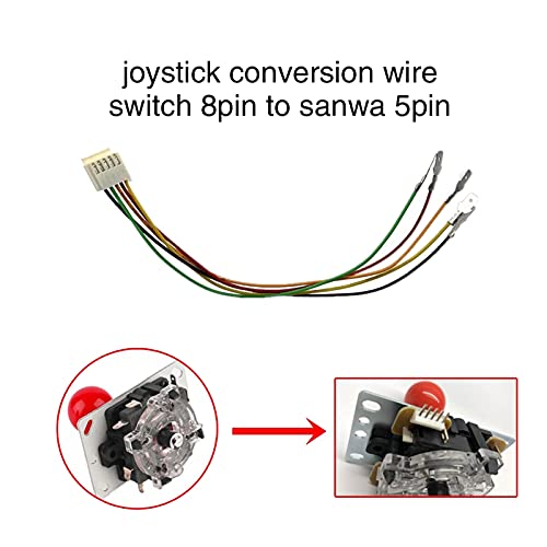 TX GIRL 2 Piezas 3 0cm Arcade 5 Pin CONVERSIÓN DE Cable DE Cable 4.8mm Terminal A 5 Pin For SANWA JOUNTSICK Arcade Juego Jamma Cableado Arnés (Size : 30CM)