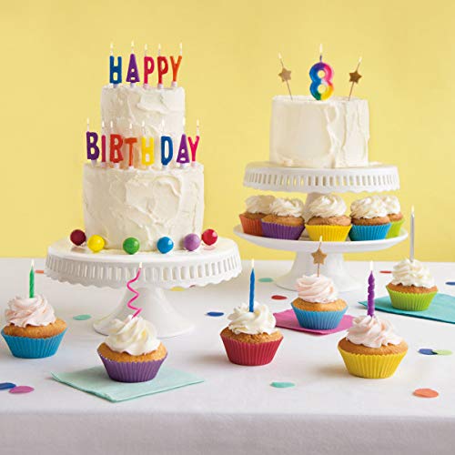 Unique Party-Conjunto de 13 velas de cumpleaños con letras Happy Birthday (71190) , color/modelo surtido
