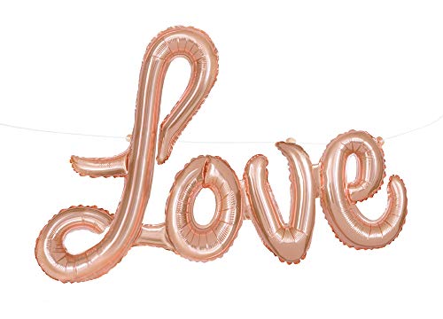 Unique Party - Kit de Banner de Globo de Carta - "Love" - Color Oro Rosa (53687)