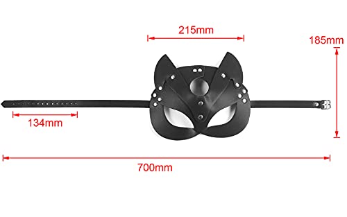 UNOLIGA Halloween Catwoman Máscara, Antifaz Sexy para Mujer Adultos, Máscara Veneciana Antifaz Carnaval, Máscara de Cuero PU Negro, Mascaras de Gato para Fiesta de Navidad (Versión Mejorada)