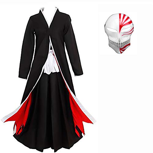 Updayday Bleach Kurosaki Ichigo Conjunto Completo de Disfraces de Cosplay Anime Kurosaki Ichigo Disfraz de Cosplay Fiesta de Carnaval de Halloween Disfraz de Cosplay, Conjunto Completo.