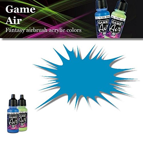 VALLEJO-72723 72723 Game Air Color Azul ELECTRICO, Surtido, 17 ml