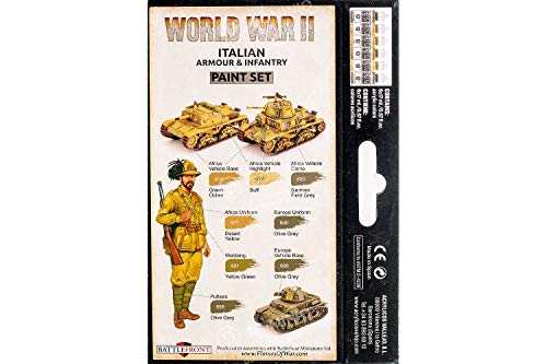 Vallejo- Farb-Set, Italienische Panzerung & Infanterie, WWII Juego de construcción de maquetas. (070209)