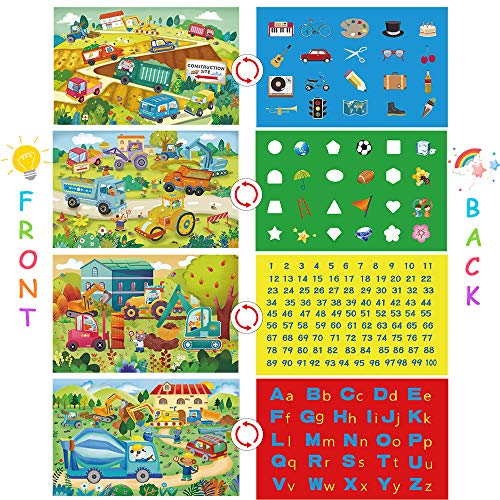 VATOS Puzzles de Madera 112 Piezas - Rompecabezas de Madera Puzzles Infantiles 3 4 5+ años Juguetes educativos de Aprendizaje Preescolar con Caja