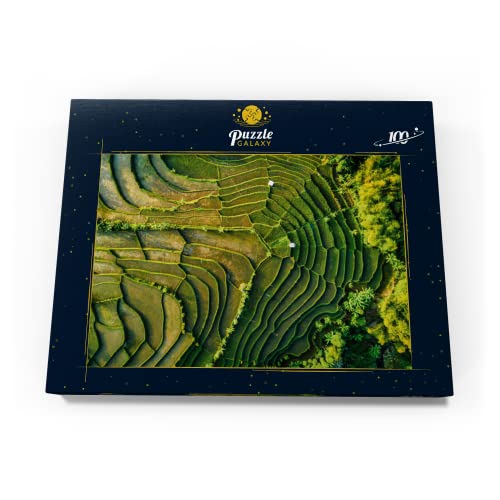 Vista Aérea De Una Terraza De Arrozales - Premium 100 Piezas Puzzles - Colección Especial MyPuzzle de Puzzle Galaxy