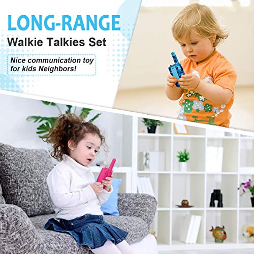 Walkie Talkie Niños, Fairwin Juguetes Niños de 3-8 Años, Walkie Talkie Niños Recargable 8 Canales LCD Pantalla VOX Larga Distancia 3KM, Regalos para Niños 3-12 Años de Cumpleaños Navidad Año Nuevo