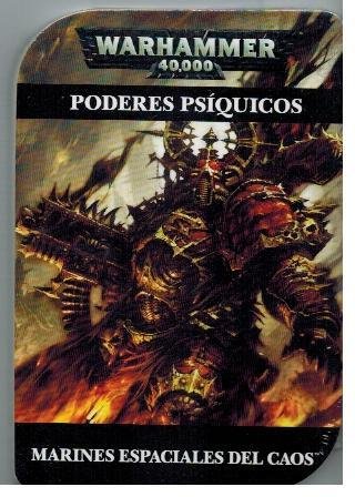 Warhammer 43-02-03. Baraja Poderes Psiquicos Marines Espaciales del Caos