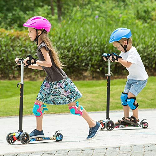 WeSkate Patinete Niños 3 Ruedas para Niños y Niñas de 3 a 12 Años con Manillar Ajustable y Ruedas Intermitentes Scooter Infantil Desmontable con Bandeja Sólida Antideslizante