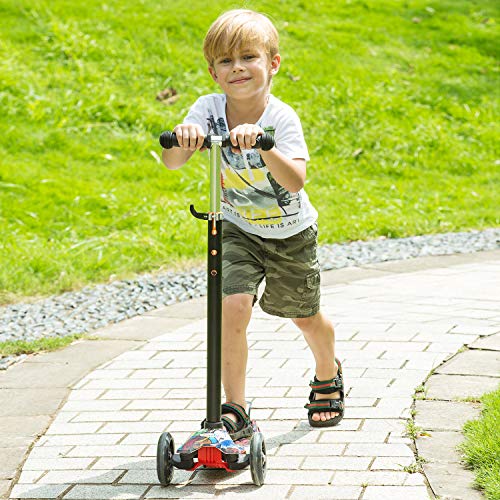 WeSkate Patinete Niños 3 Ruedas para Niños y Niñas de 3 a 12 Años con Manillar Ajustable y Ruedas Intermitentes Scooter Infantil Desmontable con Bandeja Sólida Antideslizante