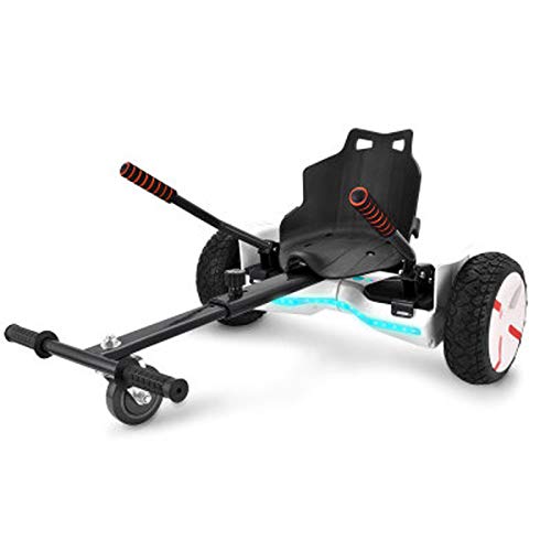 Wgwioo Hoverboard, Accesorios De Asiento con Tabla De Suspensión, con Asiento Autoequilibrado, Suspensión De Deriva, Asiento De Kart, Longitud De Marco Ajustable,Negro