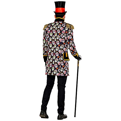 WIDMANN 50830 50830 Dia de los Muertos - Disfraz de uniforme de la fiesta del día de la muerte - Chaqueta, abrigo, director de circo, disfraz, carnaval, fiesta temática, hombre, multicolor, XXL