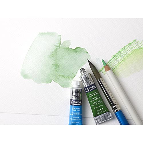 Winsor & Newton papel de acuarela, Mezcla de 25% algodón y Fibras de celulosa, Blanco Claro Natural, DIN A5