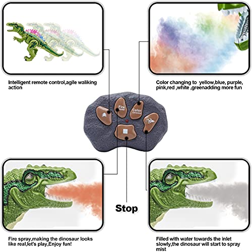 WISHTIME Dinosaurio de Control Remoto Electric Mando a Distancia Velociraptor Blue Dinosaurio con luz y Rugido Realista Juguetes Niños 3 4 5 años