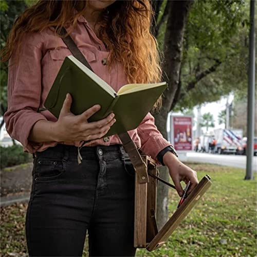 Writers Messenger - Caja de madera, multifuncional portátil, hecha a mano, bolsa de cartero, caja de almacenamiento retro con tapa con bisagras y cierre para dibujador y escritor (madera)