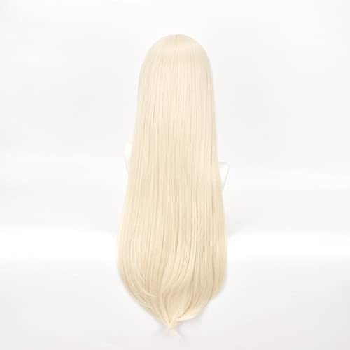 Wxypreey Yomoduki Runa Wig para Cosplay Anime Kakegurui Golden Long Straight Hair Peluca de disfraz de Halloween