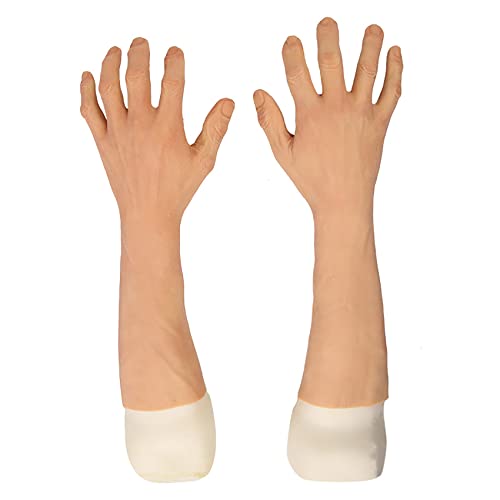 wzwyyds Modelo de Mano Falsa de Hombre de Silicona Guante de Piel Artificial Hecho por el Hombre, Guantes de Mano Falsos de Alto Nivel para Cosplay, Anillos de travestismo, Escenario de utilería