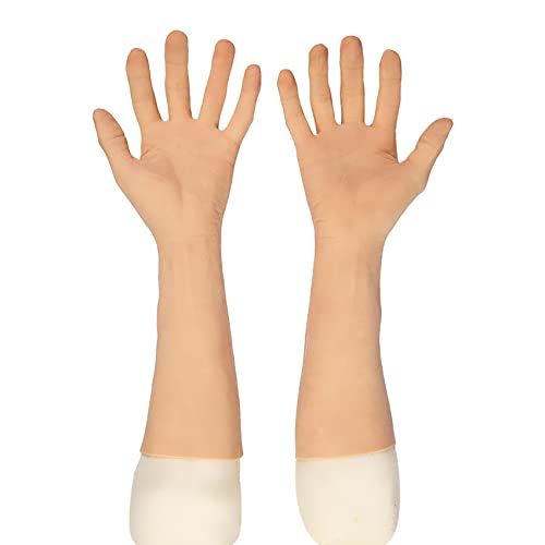 wzwyyds Modelo de Mano Falsa de Hombre de Silicona Guante de Piel Artificial Hecho por el Hombre, Guantes de Mano Falsos de Alto Nivel para Cosplay, Anillos de travestismo, Escenario de utilería