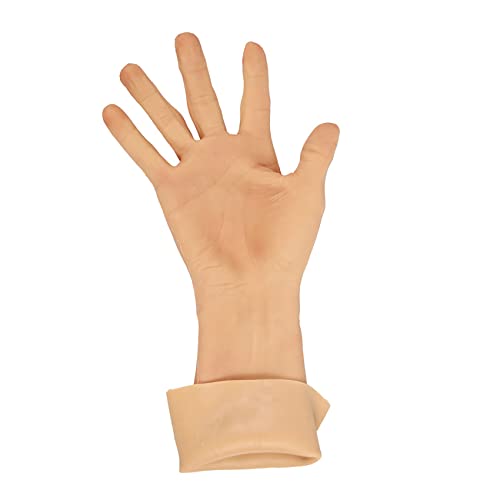 wzwyyds Modelo de Mano Falsa de Hombre de Silicona Guante de Piel Artificial Hecho por el Hombre, Guantes de Mano Falsos de Alto Nivel para Cosplay, Anillos de travestismo, Escenario de utilería