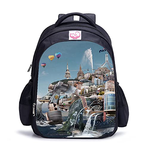 xkmyt Mochila para niños adultos Mochila City Classic Mochila escolar para niños Mochila informal de moda unisex （41x28x12 cm / 16 pulgadas） Mochila impresa en 3D