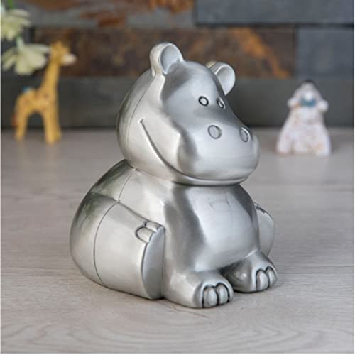 XSXQ Creative Hippo Piggy Bank Exquisito Cute Animal Piggy Bank Anti-caída No Broken Metal Piggy Bank Decoración del hogar Adornos Regalos para el día de los niños, 3.85 * 3.5 * 4.13 Pulgadas