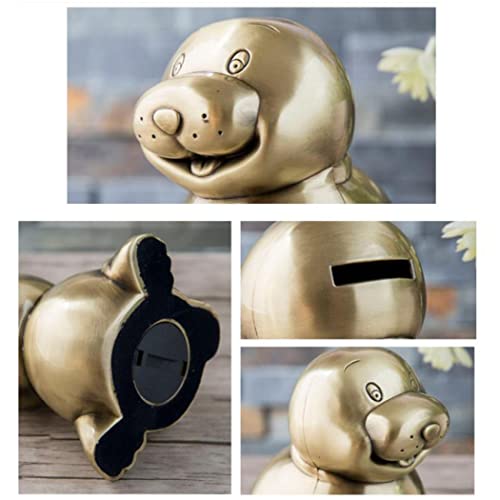 XSXQ Creative Sea Lion Piggy Bank Cute Animal Piggy Bank Anti-caída irrompible Metal Piggy Bank Niños Moneda Tarro de Almacenamiento Regalos para el día de los niños Adornos de decoración del hogar