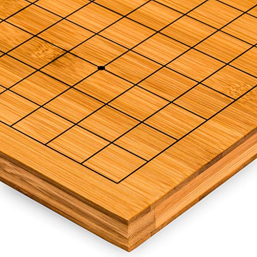 Yellow Mountain Importa juego Go de bambú, 2 centimetros reversible 19x19-13x13, piedras Paduk Go doble convexas coreanas, vidrio duro y tazones de Jujube – Juego de estrategia clásico (Baduk/Weiqi)