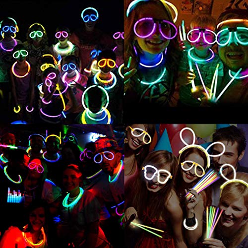 Yidaxing Pulseras Luminosas de Fiesta Colores con Conectores para Hacer Glow Sticks Pulseras, Collares, Kits para Crear Gafas Fiestas (440 pcs)