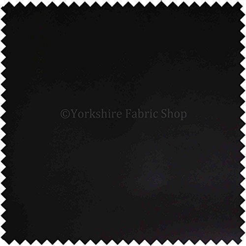 Yorkshire Fabric Shop Tela de tapicería Duradera y Resistente de Piel sintética, Color Negro