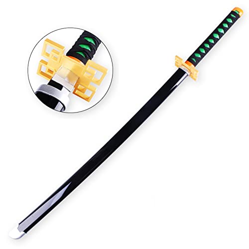 YPDHUA Demonio Slayer Katana Sword 41 Japonés Katana Samurai Sword Tokitou Muichirou Cosplay Katana para Anime Ninja Sword Abs Sword Sharatha Hecho a Mano Espada de Madera para Los Amantes Del Anime