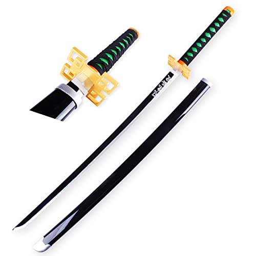 YPDHUA Demonio Slayer Katana Sword 41 Japonés Katana Samurai Sword Tokitou Muichirou Cosplay Katana para Anime Ninja Sword Abs Sword Sharatha Hecho a Mano Espada de Madera para Los Amantes Del Anime