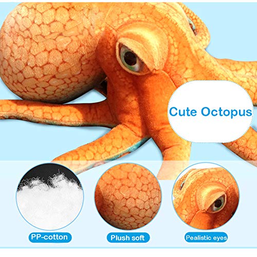 YunNasi Pulpo de Peluche Lindo Pulpo Suave Cojines de Peluche para Niños y Niñas (80 CM)